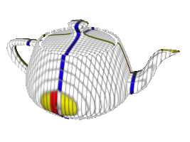 Teapot with a grid applied